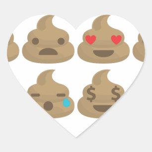 Adesivo Coração poop emojis