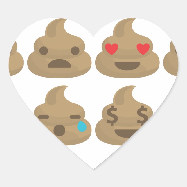 Adesivo Coração poop emojis (Frente)