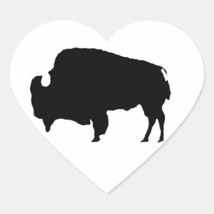 Adesivo Coração Pop Art Black & White Buffalo Silhout