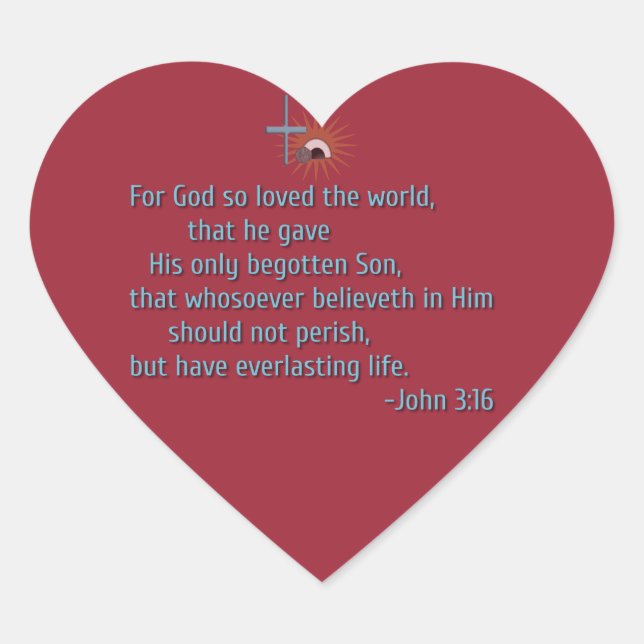 Adesivo Coração Por Deus, tão amado pelo mundo (Frente)