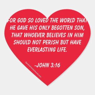 Adesivo Coração Por Deus tão amado pelo mundo John 3:16