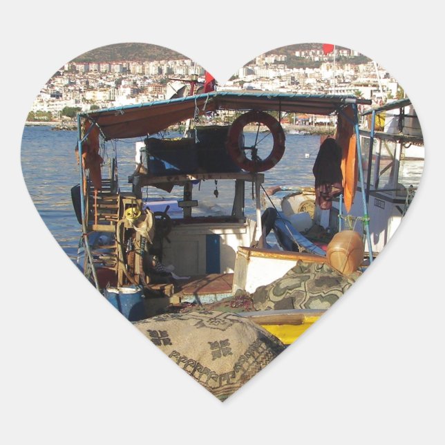 Adesivo Coração Porto de Pesca Kusadasi (Frente)
