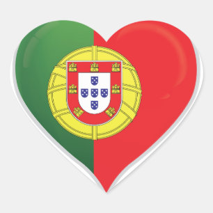 Adesivo Coração Portugal adora cartaz do orgulho da bandeira