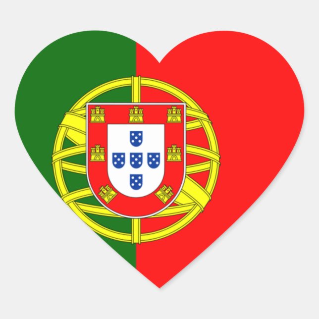 Adesivo Coração Portugal Flag Heart Sticker (Frente)