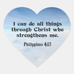 Adesivo Coração Posso Fazer Tudo Através... Philippians 4:13