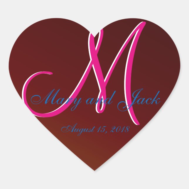 Adesivo Coração Pré-disquete 3d Monograma Vermelho Sanguíneo de To (Frente)