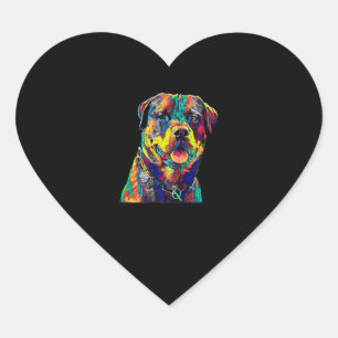 Adesivo Coração prêmio de cão rottweiler