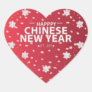 Adesivo Coração presente de Ano Novo Chinês