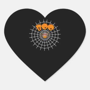 Adesivo Coração Presente de aranha Engraçado Boo Spider Web Hall