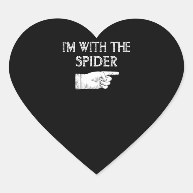 Adesivo Coração Presente de aranha | Estou com a fantasia de aranh (Frente)