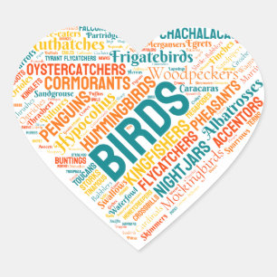 Adesivo Coração Presente de Birdwatcher Pássaros Pássaros Sobreviv