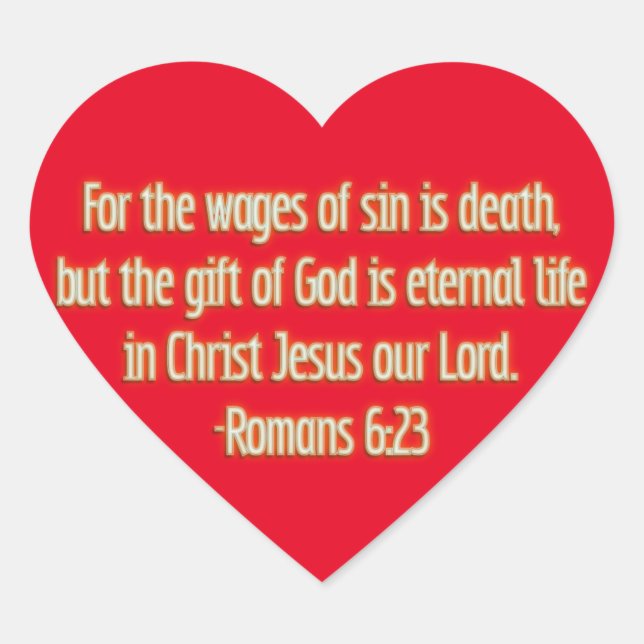Adesivo Coração Presente de Deus é a vida eterna (Frente)