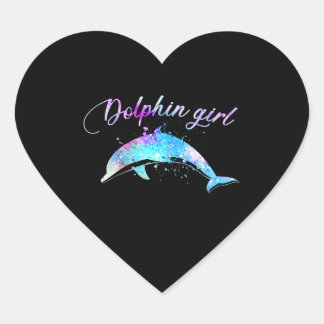 Adesivo Coração Presente de Dolphin Lover| Garota de Golfinho Galá