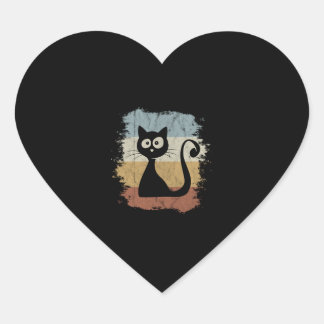 Adesivo Coração Presente de Gatinho Gota de Gato de Gato Retrópico