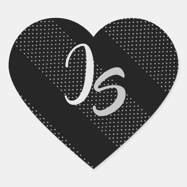 Adesivo Coração Presente Elegante com Monograma Personalizado de P (Frente)