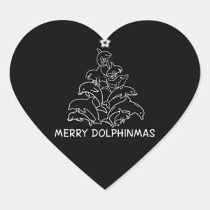Adesivo Coração Presente no golfinho   Golfinho Merry Árvore de Na