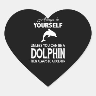 Adesivo Coração Presente para o golfinho| Vintage Cute Dolphin Lov