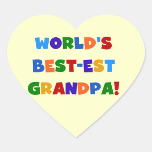 Adesivo Coração Presentes brilhantes das cores do vovô do