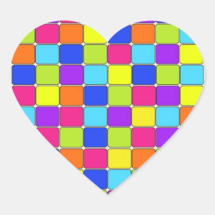 Adesivo Coração Presentes coloridos bonito do teste padrão do