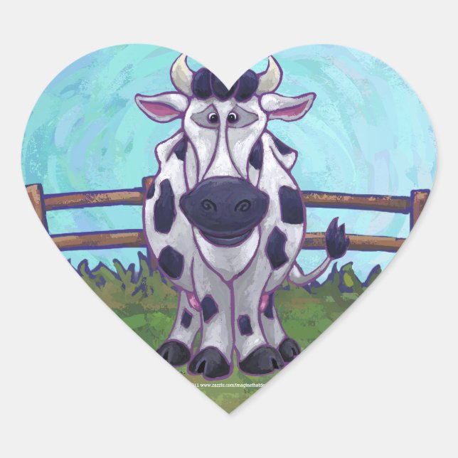 Adesivo Coração Presentes e acessórios para vacas (Frente)