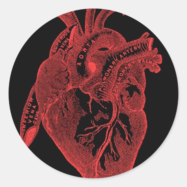 Adesivo Coração Preto Anatômico (Frente)