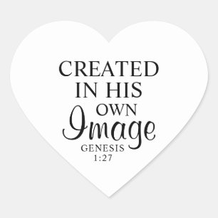 Adesivo Coração Preto e Branco mínimos Criados em sua fé de imagem