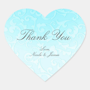 Adesivo Coração Princesa Azul História de Luxo com Redemoinho de C