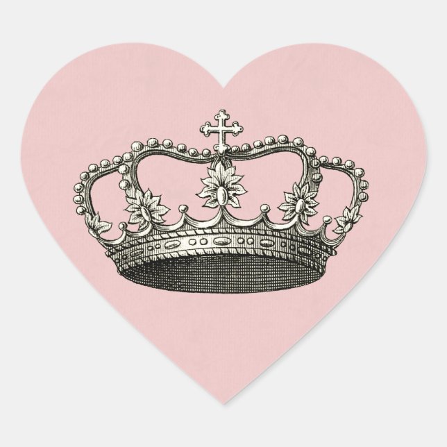 Adesivo Coração Princesa Chá de fraldas Favor Stickers (Frente)