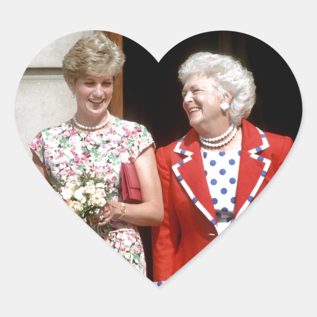 Adesivo Coração Princesa Diana-Barbara Bush (Frente)