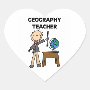 Adesivo Coração Professor da geografia