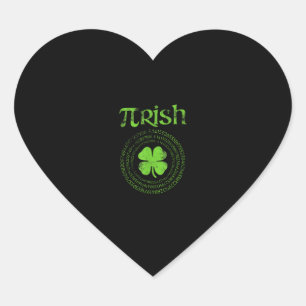 Adesivo Coração Professor de Matemática Irlandês Vintage Shamrock 