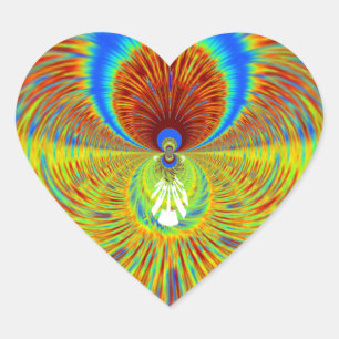 Adesivo Coração Projetista Gráfico de Incêndio Espantoso