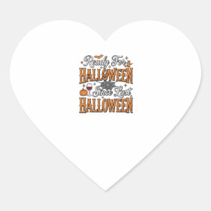 Adesivo Coração Pronto Para o Halloween Camisa de Desenho de Gravu