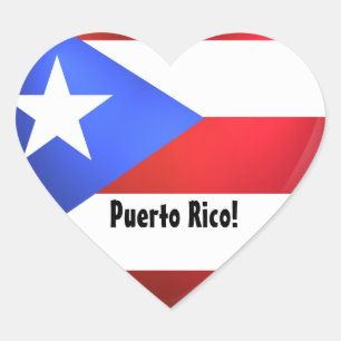 Adesivo Coração Puerto Rico Flag Heart