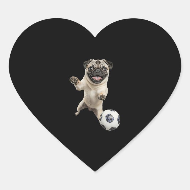 Adesivo Coração Pug   (Frente)