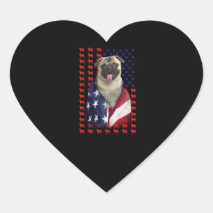 Adesivo Coração Puggy USA American Flag