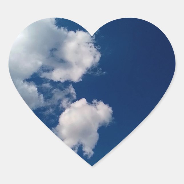 Adesivo Coração Pulgas suaves de nuvem (Frente)