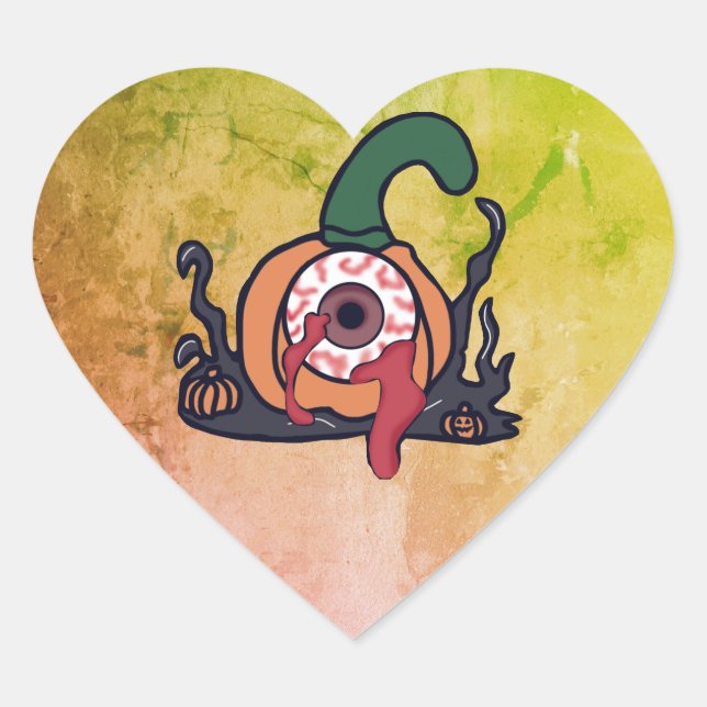Adesivo Coração Pumpkin de Spooky (Frente)