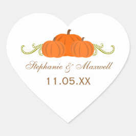 Adesivo Coração Pumpkin suga Casamentos outono