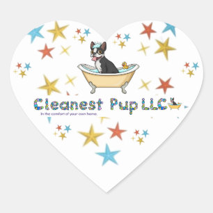 Adesivo Coração Pup LLC do Cleanest