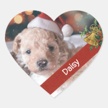 Puppy Jingle Bell Holly Sticker
