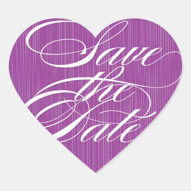 Adesivo Coração Purple Heart | Save the Date Envelope Seal (Frente)
