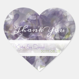 Adesivo Coração ©Purple Wisteria Whisper/Wedding Favor Obrigado