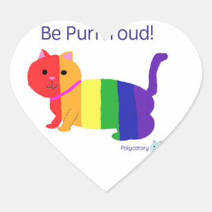 Adesivo Coração PurrroudCat