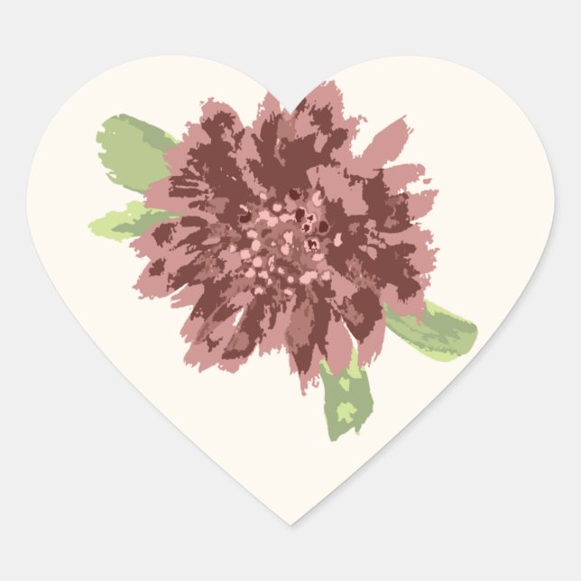 Adesivo Coração Quadro dos Daisies Vermelhos. (Frente)