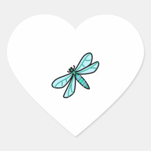Adesivo Coração rabisco a Dragonfly