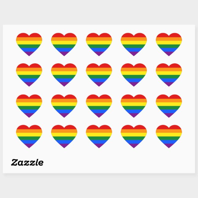 Adesivo Coração Rainbow Pride Sticker (Folha)