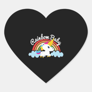 Adesivo Coração Rainbow Unicorn Rainbow Baby Unicors