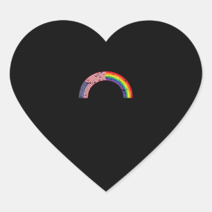 Adesivo Coração Rainbow USA Flag Gay Flag LGBT American Prid LGBT