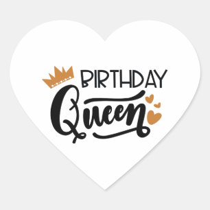 Adesivo Coração rainha do aniversário